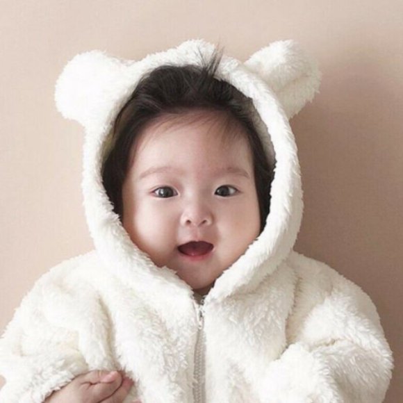 Carter's Other - Toddler Baby Girls Hooded w/3D Ears One-Piece Fleece Jumpsuit, White 24 Months